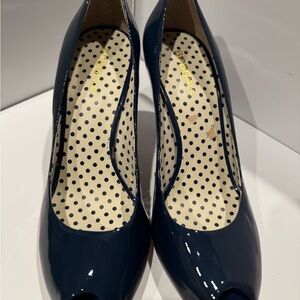 BCBGirls Elegant Navy Peep-Toe Heels